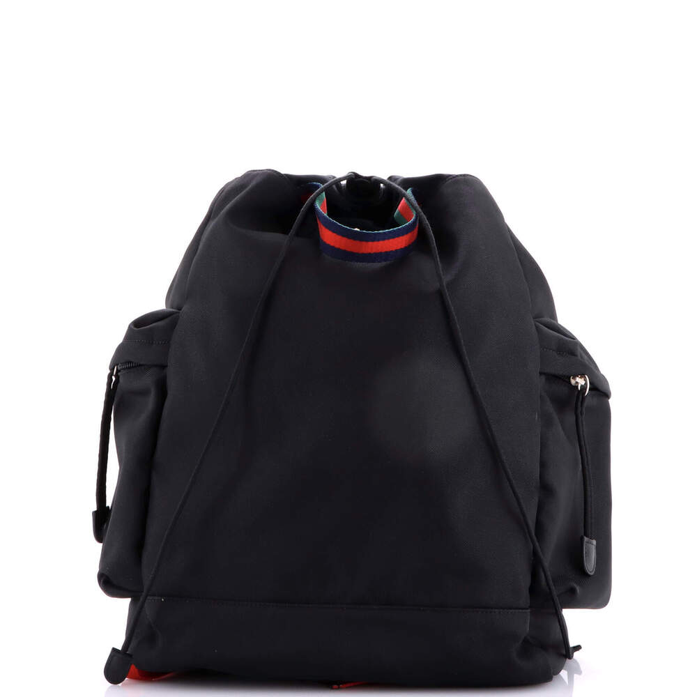Gucci Large Animalier Web Drawstring Backpack Tec… - image 1